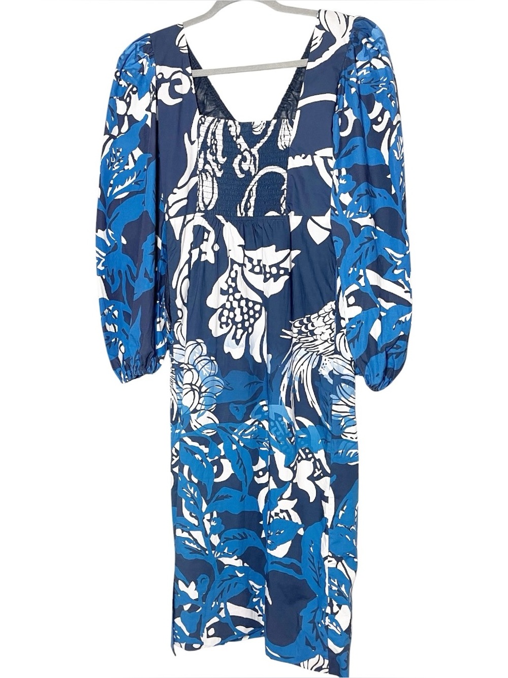 Anthropologie Roopa Pemmaraju Bird Floral Cotton Midi Dress Small Boho Resort - Picture 5 of 10